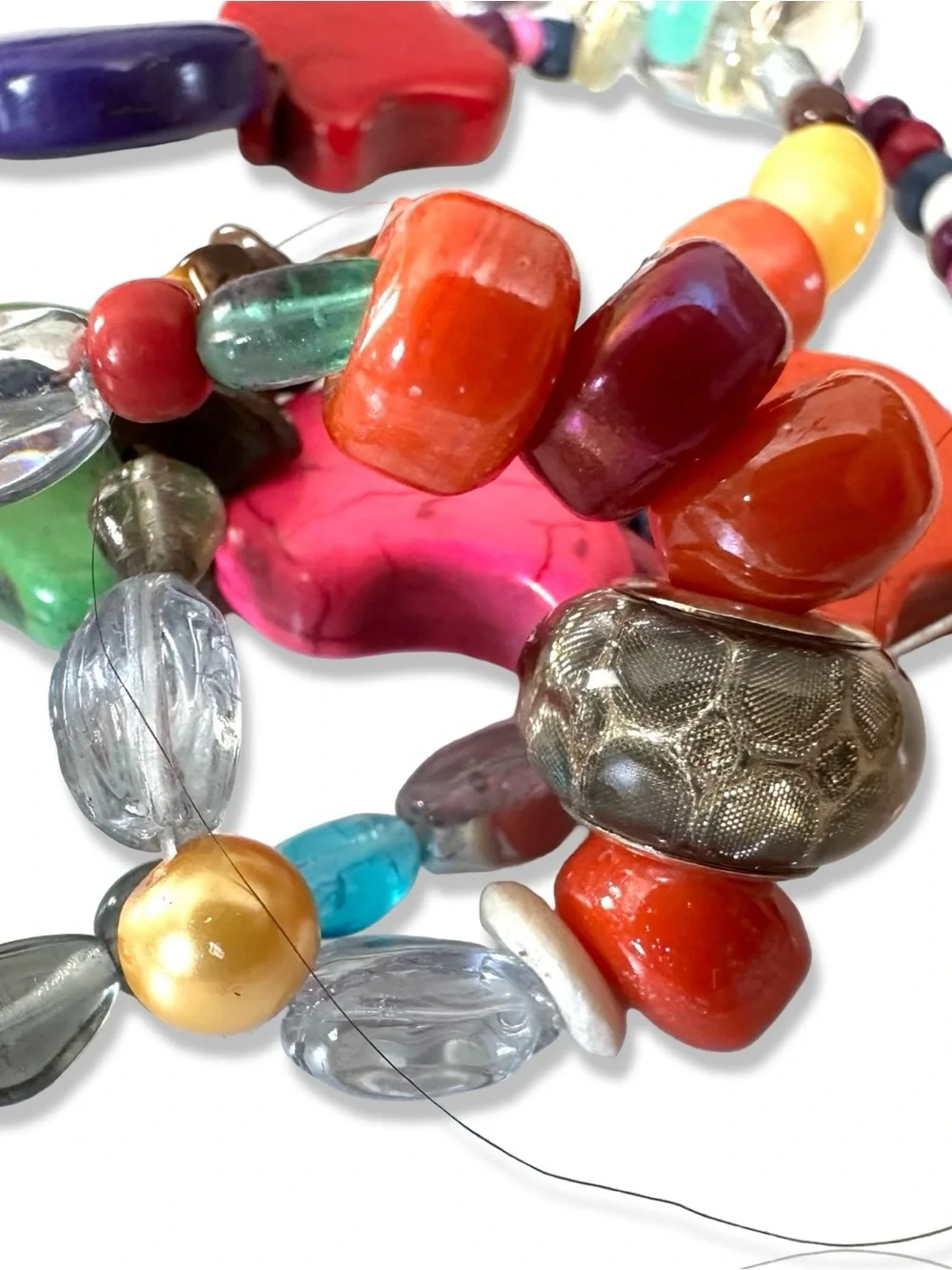 1 Pound Mixed Vintage Beads, NO ACRYLIC